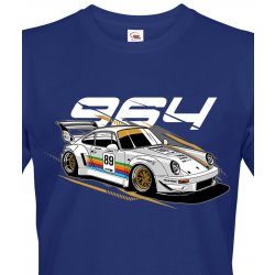 Bezvatriko.cz pánské tričko Porsche RWB 964 Canvas pánské tričko s krátkým rukávem 1864 modrá