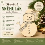 ADVIPO dekorace Dřevěný sněhulák s čepicí a šálou 70 × 70 × 3 mm – Hledejceny.cz