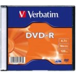VERBATIM DVD-R 4,7GB 16x, slimbox, 100ks (43547) – Zbozi.Blesk.cz
