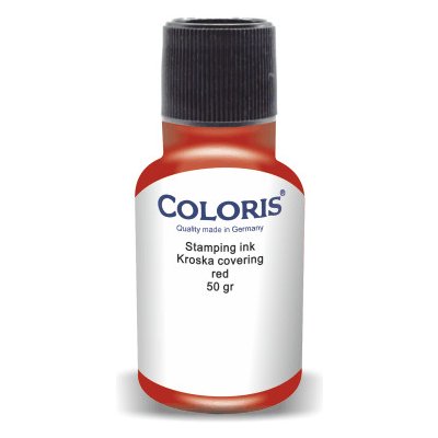 Coloris Speciální razítková barva Kroska P na kov a tvrdou gumu červená 50 g – Sleviste.cz