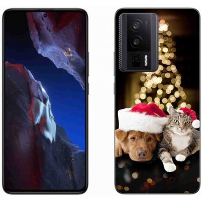 Pouzdro mmCase Gelové Xiaomi Poco F5 Pro - vánoční pes a kočka