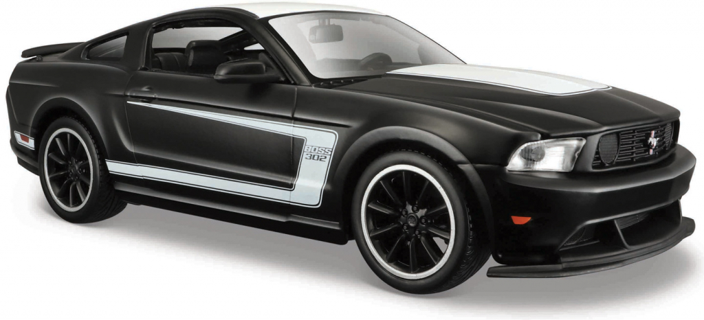 Maisto Ford Mustang Boss 302 matná čierna/biela 1:24