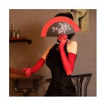 Sexy dlouhé bezešvé punčochové rukavice Červená 0401 – Zboží Dáma