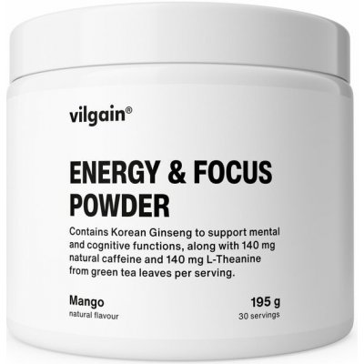 Vilgain Energy & Focus Powder mango 195 g – Sleviste.cz