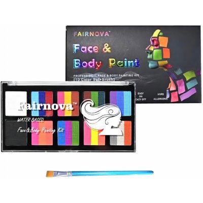 FunCo dětská sada trojitých barev na obličej se štětcem 12 ks – Zboží Mobilmania