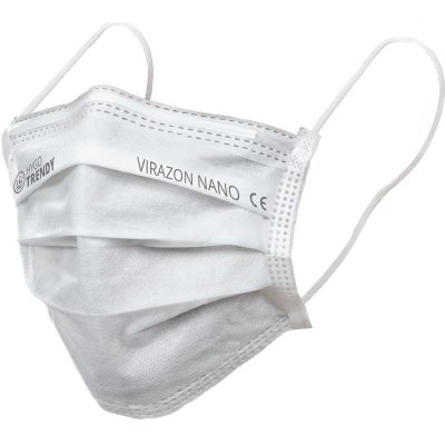 Hydrotrendy rouška VIRAZON NANO bílá, 3 vrstvá 50 ks – Zboží Mobilmania
