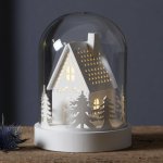 STAR TRADING Svítící dekorace Hidden Cottage bílá barva čirá barva sklo dřevo plast – Hledejceny.cz