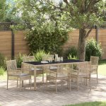 OMAXI 891037 Zahradní jídelní souprava 7 pcs Béžová Poly ratan – Hledejceny.cz