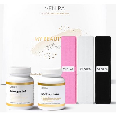 Venira Beauty Bag nakopni to! 80 kapslí + spalovač tuků 60 kapslí + sada odporových gum na cvičení 1 kus