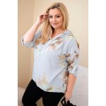 Kesi dámská blůza z viskózy s kapucí a květinovým vzorem šedá – Sleviste.cz