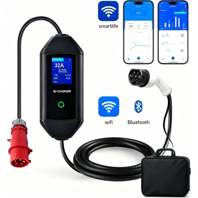 Bomern TYP 2 - CEE 5-pin Displej 32A 1fázová 7,4kW 5m WIFI APP – Hledejceny.cz