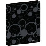 Karton P+P Pořadač čtyřkroužkový Black and White A4 hřbet 20 mm černý – Sleviste.cz