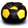 Sedací vak a pytel FITMANIA Fotbalový míč XXL+ podnožník Vzor: 07 ČERNO-ŽLUTÁ