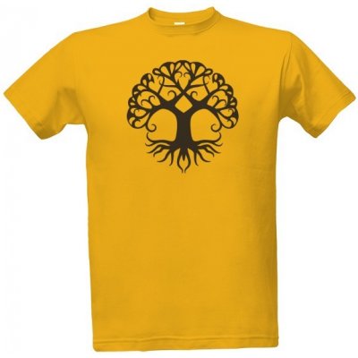 Tričko s potiskem Strom života pánské Zlatá – Zboží Mobilmania