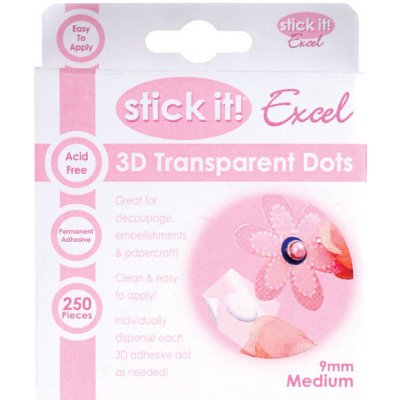 WEST DESIGN 3D gelové tečky střední čiré 9mm (250ks) – Zboží Dáma