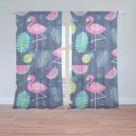 Sablio Záclony Růžoví plameňáci: 2ks 150x250cm – Hledejceny.cz