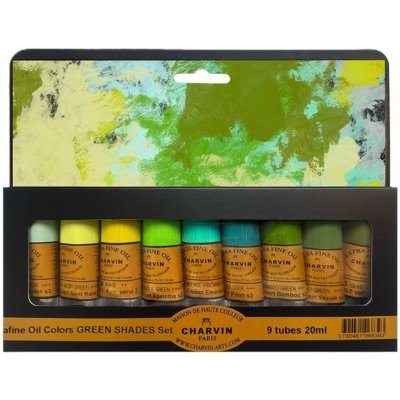 Charvin Paris olejové barvy Extra Fine 9 ks zelené odstíny – Hledejceny.cz