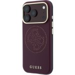 Guess perforovaný kryt 4G Gold Logo MagSafe pro iPhone 18 Pro / 17 Pro vínový – Hledejceny.cz