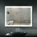 Bezdoteku KZ1 Nemlžící koupelnové zrcadlo s LED osvětlením 80x60 cm – Sleviste.cz