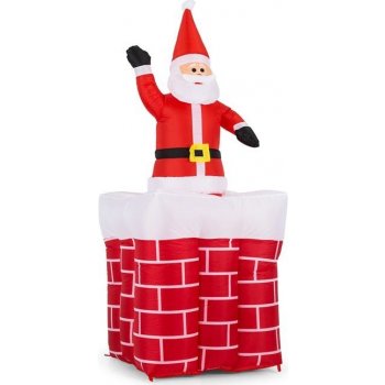 OneConcept Merry Surprise 180 cm nafukovací komín se Santa Clausem LED