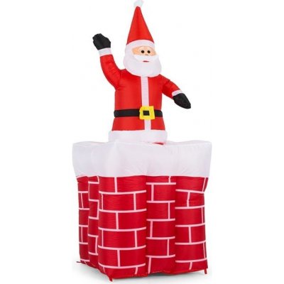 OneConcept Merry Surprise 180 cm nafukovací komín se Santa Clausem LED