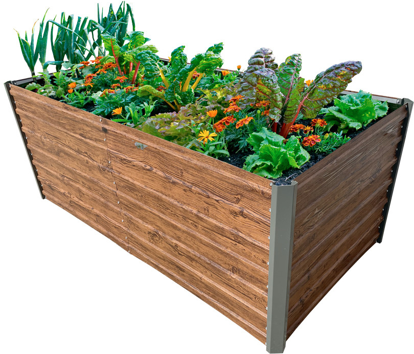 Garden King Vyvýšený záhon Agro Bed 200 x 77 x 100 cm 3D kov design dřevo