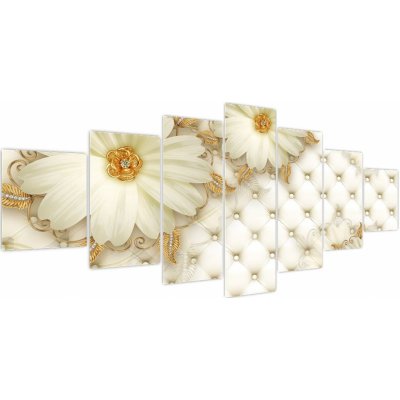 Obraz - Zlatá koláž, sedmidílný 210x100 cm – Hledejceny.cz