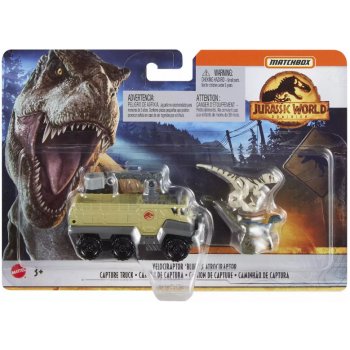 Toys Matchbox Jurassic World Dominion Velociraptor Blue Atrociraptor Capture Truck