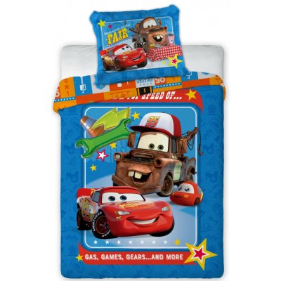 EU Dětské bavlněné povlečení CARS s burákem 100 × 135 cm 40 × 60 cm – Zboží Mobilmania