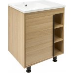 Naturel Koupelnová skříňka s umyvadlem Naturel Lucca 59x70x45 cm dub mat LUCCA60D LUCCA60D – Zboží Dáma