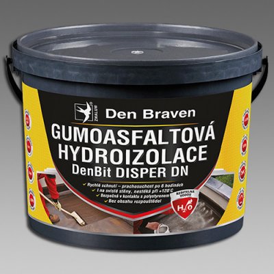 Den Braven Gumoasfaltová hydroizolace DenBit DISPER DN Typ: kbelík, Barva: černá, v balení: 5 kg – HobbyKompas.cz