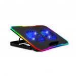 EVOLVEO CoolPro, chladící podložka pod notebook, 2x ventilátor, RGB podsvícení, černá – Hledejceny.cz