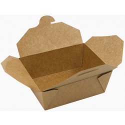 EcoObaly Papírový box EKO na jídlo 215x160x65 mm kraft s chlopněmi 2000 ml