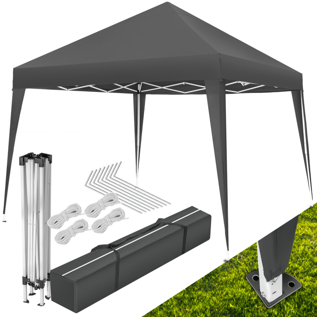 tectake Skládací pavilon Linosa 3 x 3 m šedý