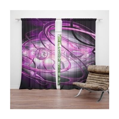 Sablio Závěs Fialová abstrakce: 2ks 140x250cm – Hledejceny.cz