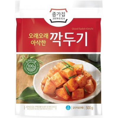 JONGGA Čerstvá korejská kimchi ředkev Kaktuki krájená 500 g – Zboží Dáma