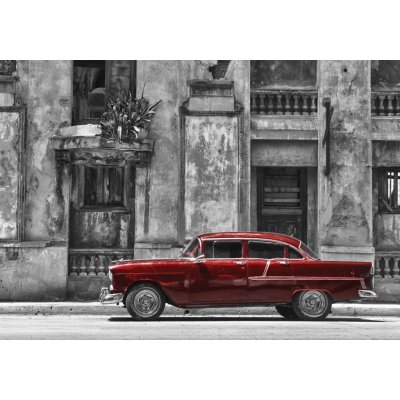 Postershop Fototapeta vliesová: Kubánská ulice červnené auto, rozměry 208x146 cm – Zboží Mobilmania