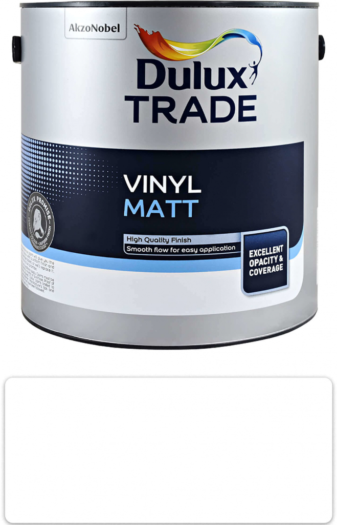 Dulux Vinyl Matt PBW Pure Brilliant White bílá 2,5 L vodou ředitelná disperzní barva