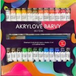 akrylové barvy 24 x 12 ml + 3 x štětec – Zbozi.Blesk.cz