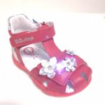 D-D-step svítící kožené sandály AC290-384 21 růžová – Zboží Dáma