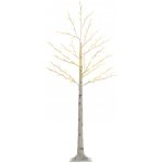 Umělá bříza HOMCOM s LED diodami, flexibilní větve, plast a kov, 150 cm, bílá – Hledejceny.cz