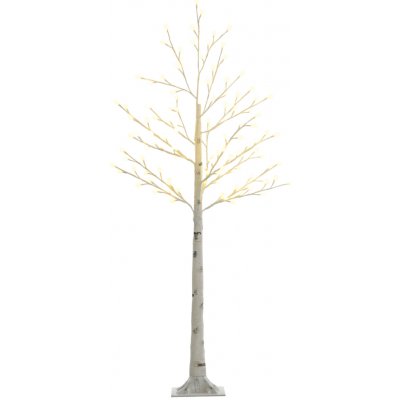 Umělá bříza HOMCOM s LED diodami, flexibilní větve, plast a kov, 150 cm, bílá – Hledejceny.cz