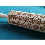 ArtWoodenCorner Dřevěný embosovaný váleček na těsto 42 cm Vločky – Sleviste.cz