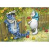Lovely Cards Pohlednice Modré kočky - Rande u jabloní