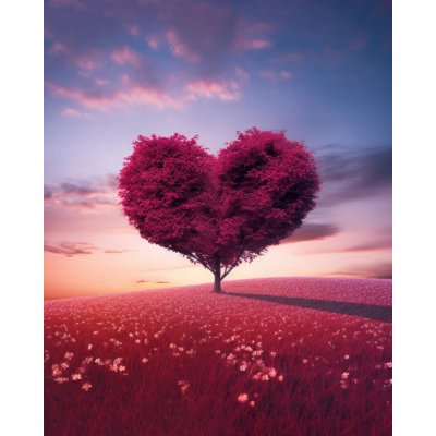 ZUTY Obrazy na stěnu - Malinový strom ve tvaru srdce Rozměr: 40x50 cm, Rámování: vypnuté plátno na rám – Zboží Mobilmania
