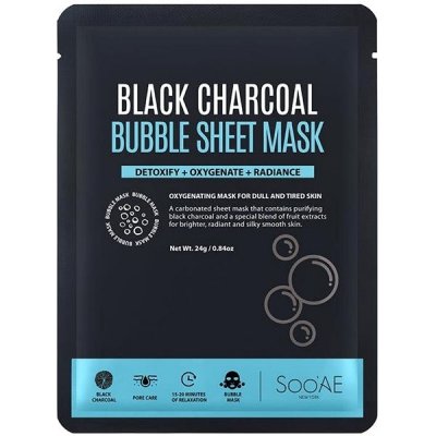 Soo´ae Bublinková sheet maska s aktivním uhlím 24 g