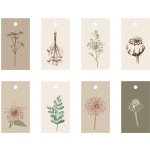 Ib Laursen Papírový štítek Flower Designs – set 8 ks, multi barva, papír – Zboží Živě