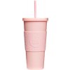 Hrnek a šálek Neon Kactus Hrnek na pití s brčkem růžový 625 ml