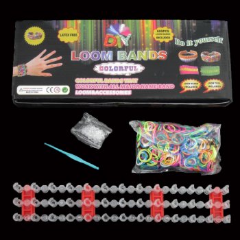 střední sada Loom Bands + 600 ks gumiček