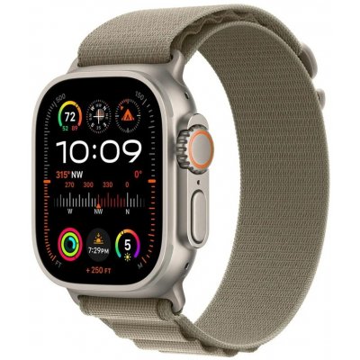 Apple Watch Ultra 2 49mm titanové pouzdro s olivovým alpským tahem S MREX3CS/A – Zboží Mobilmania